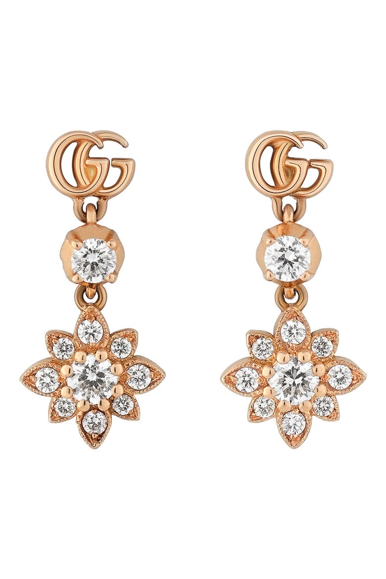 Flora Diamond Earrings, Main, color, D.29 18KP