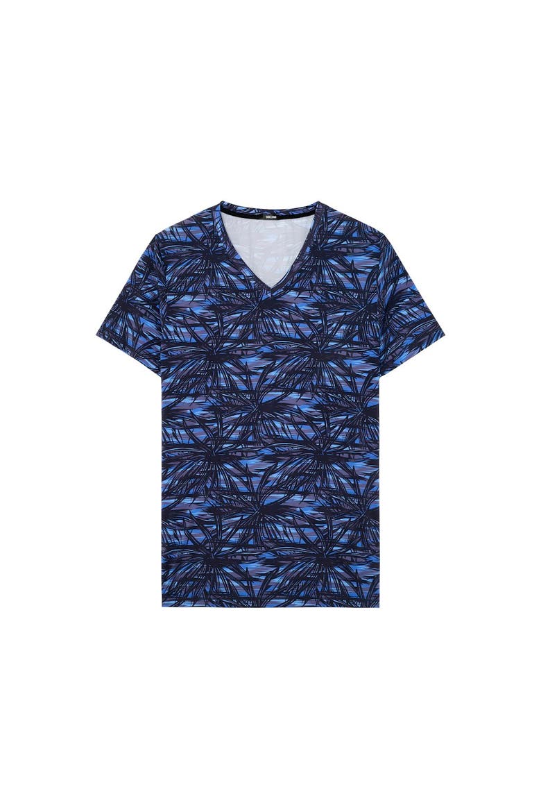 Star Island Tee-Shirt V Neck, Main, color, Blue Print