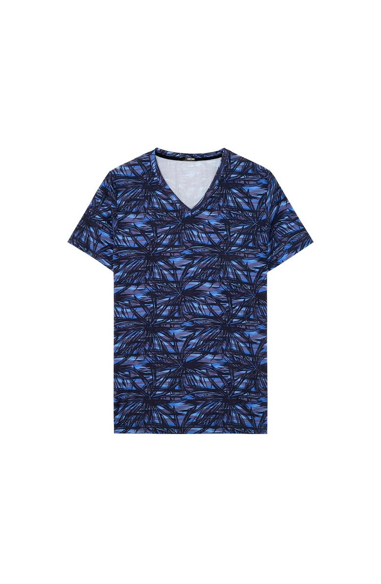 HOM Star Island Tee-Shirt V Neck, Main, color, Blue Print