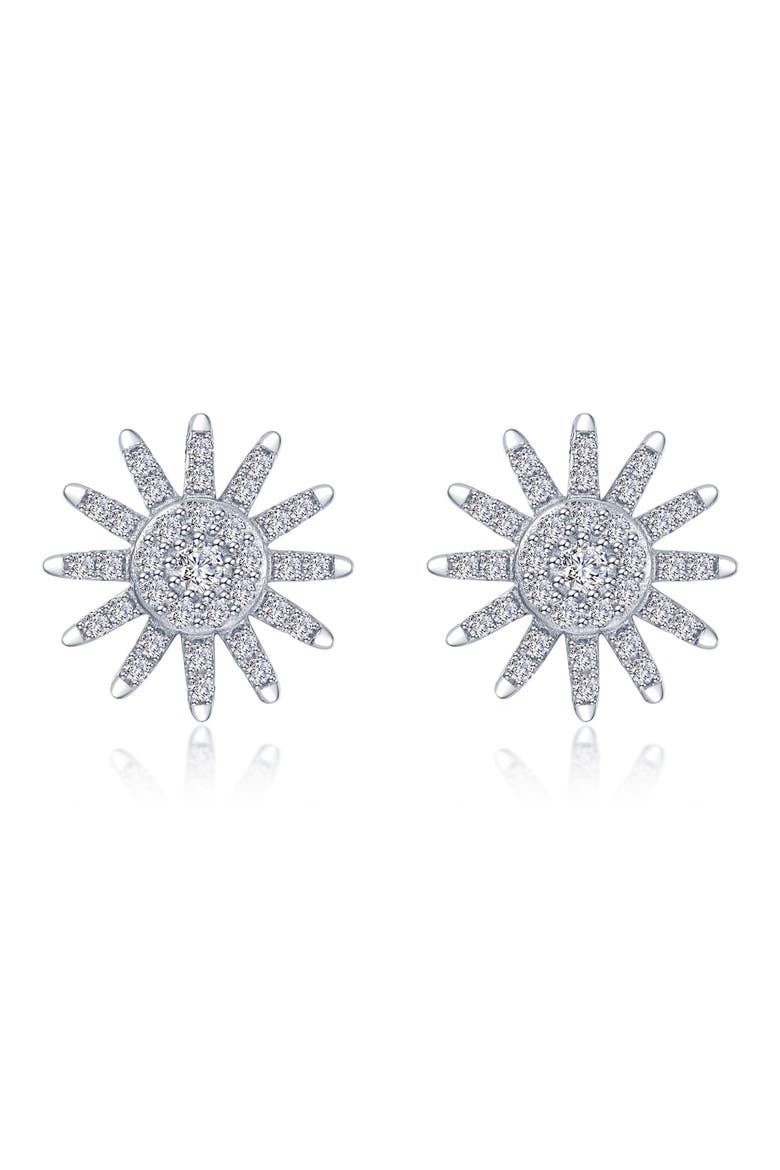 Simulated Diamond Starburst Stud Earrings, Main, color, WHITE