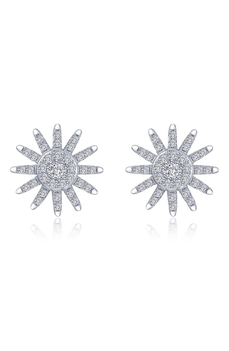 Lafonn Simulated Diamond Starburst Stud Earrings, Main, color, White