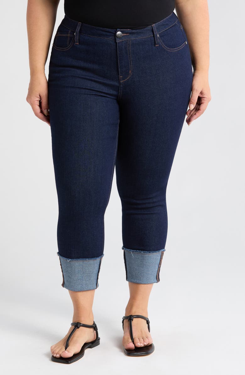 1822 Denim Deep Roll Cuff Jeans, Main, color, Rinse