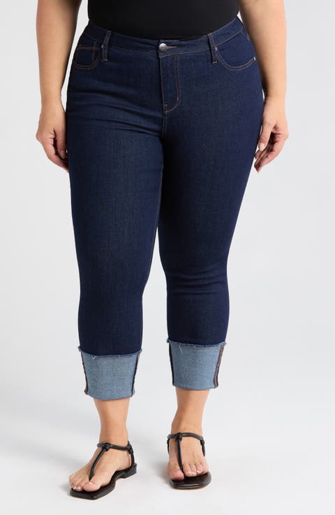 Deep Roll Cuff Jeans (Jeremy) (Plus Size)