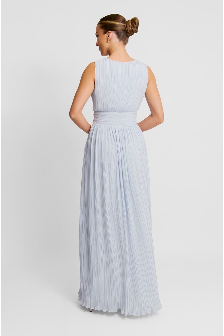 Pleated Plunge Maxi Dress, Alternate, color, Powder Blue