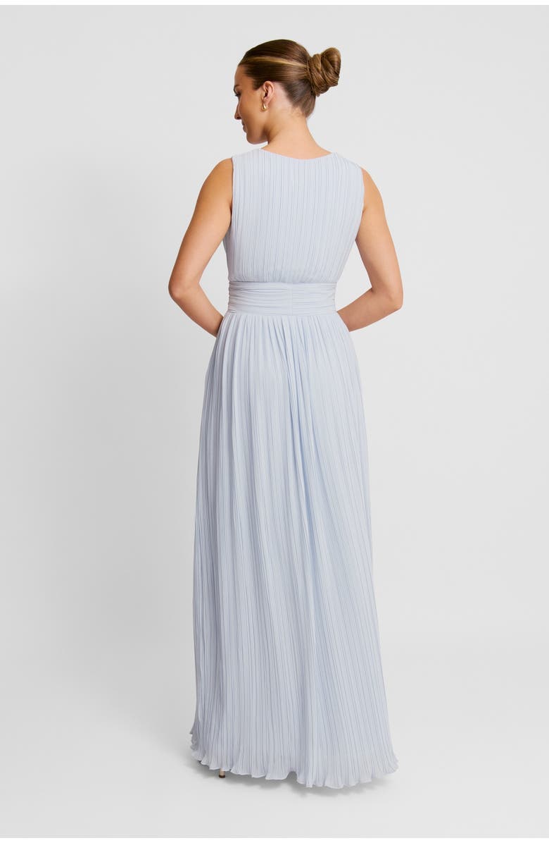 Six Stories Pleated Plunge Maxi Dress, Alternate, color, Powder Blue