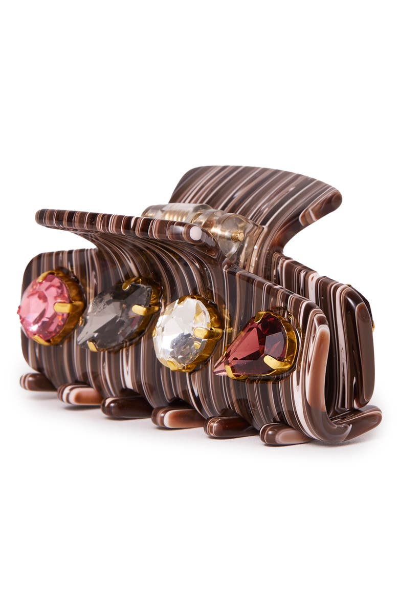 Lele Sadoughi Mini Crystal Claw Clip, Alternate, color, Hickory