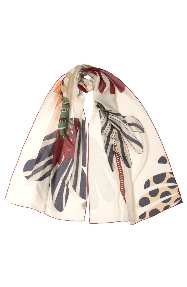 Elizabetta Monica - Cotton and Silk Scarf, Main, color, Ivory