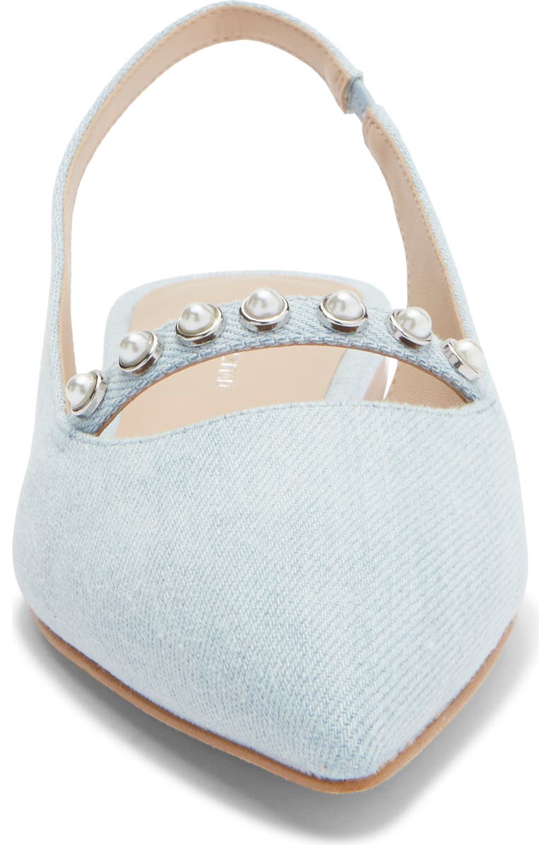 Stuart Weitzman Faux Pearl Slingback Pump, Alternate, color, Light Blue