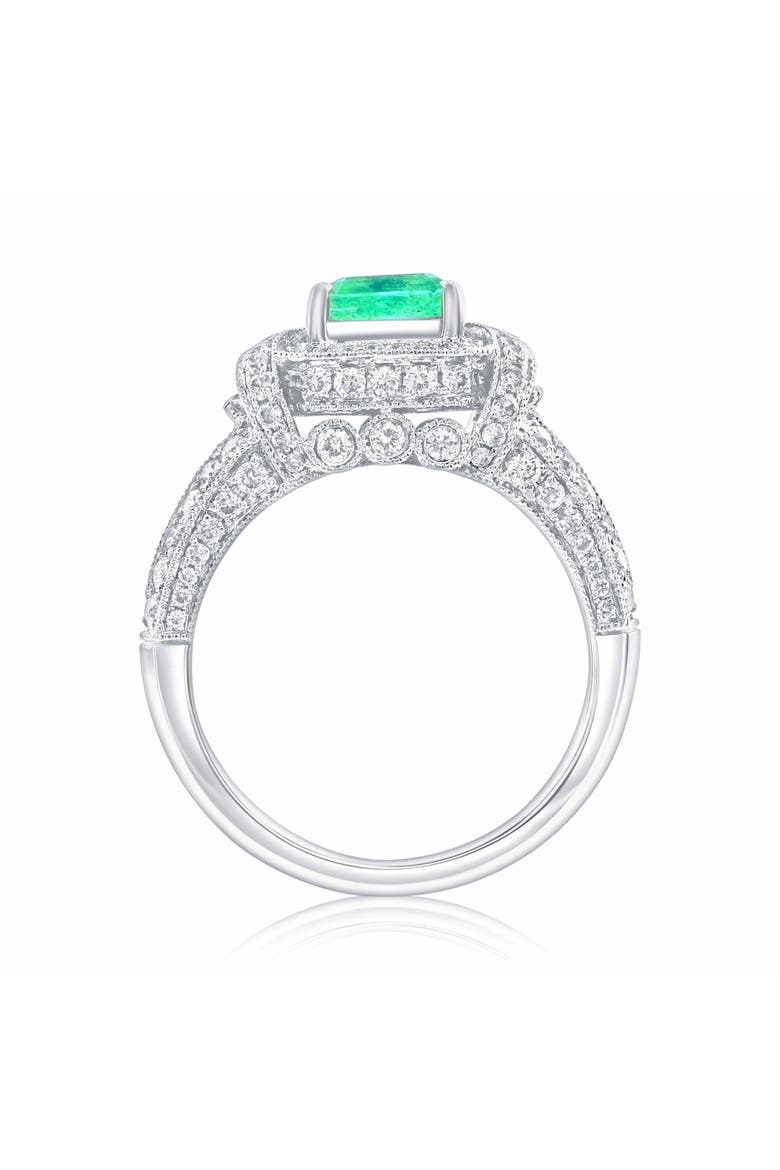14K Gold 1.42ct Emerald & 0.87cttw Diamond Ring, Alternate, color, Green