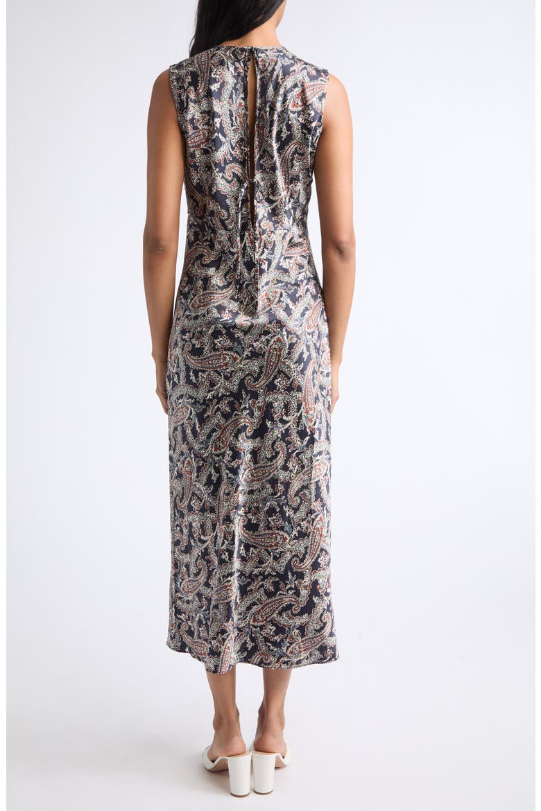 Gemma Silk Blend Midi Dress, Alternate, color, NAVY MULTI