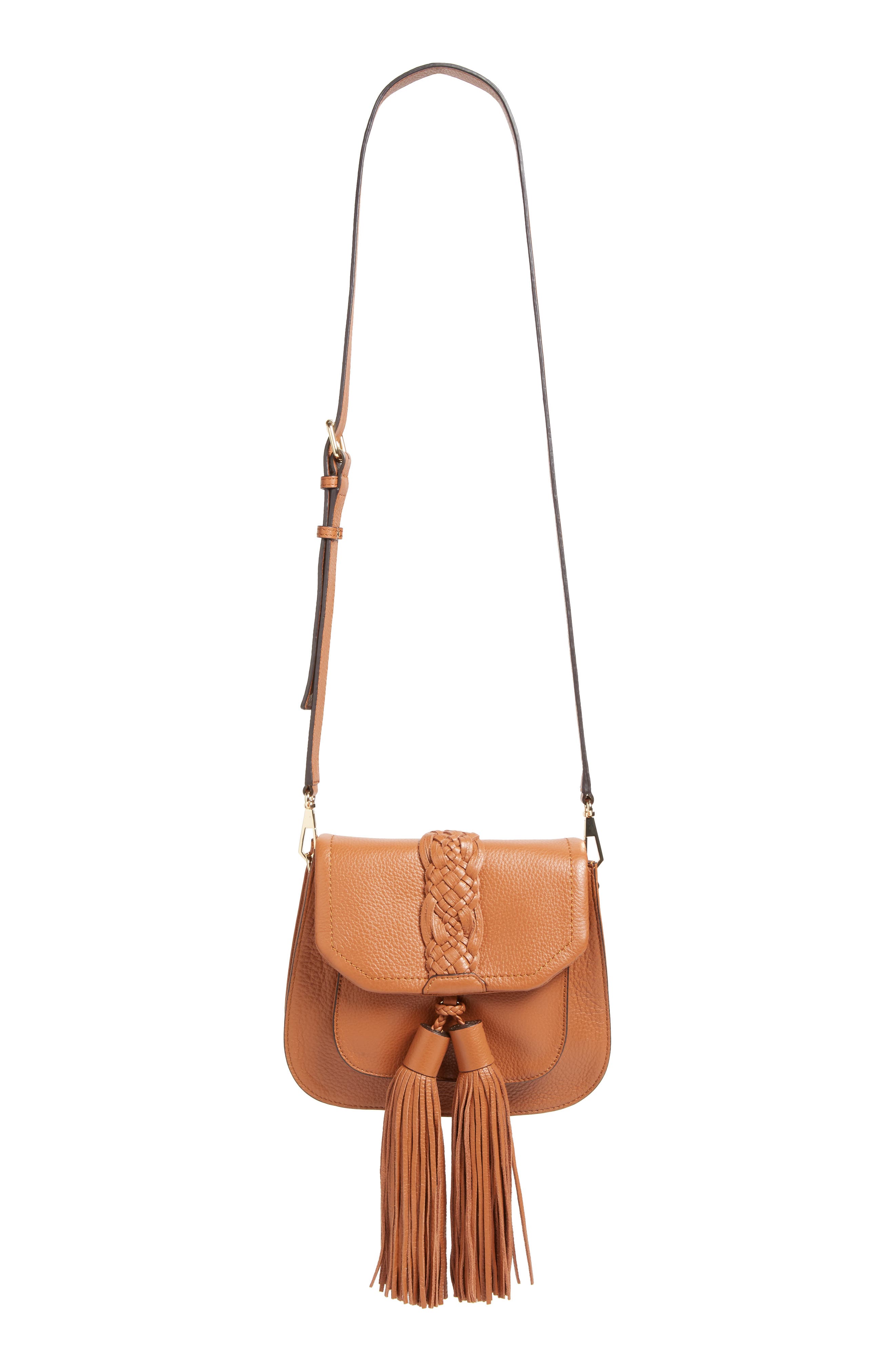 'Isobel' Saddle Bag, Main, color, ALMOND/ LIGHT GOLD