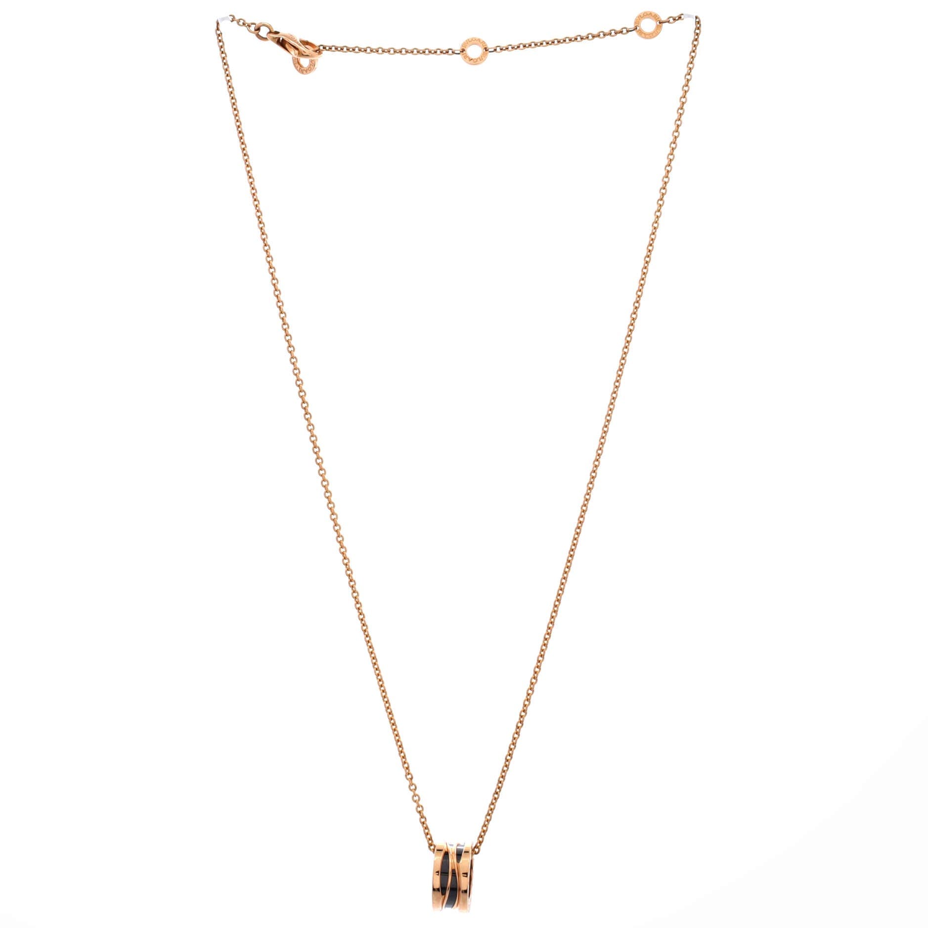 B.Zero1 Design Legend Zaha Hadid Pendant Necklace 18K Rose Gold with Ceramic, Alternate, color, Metallic Gold