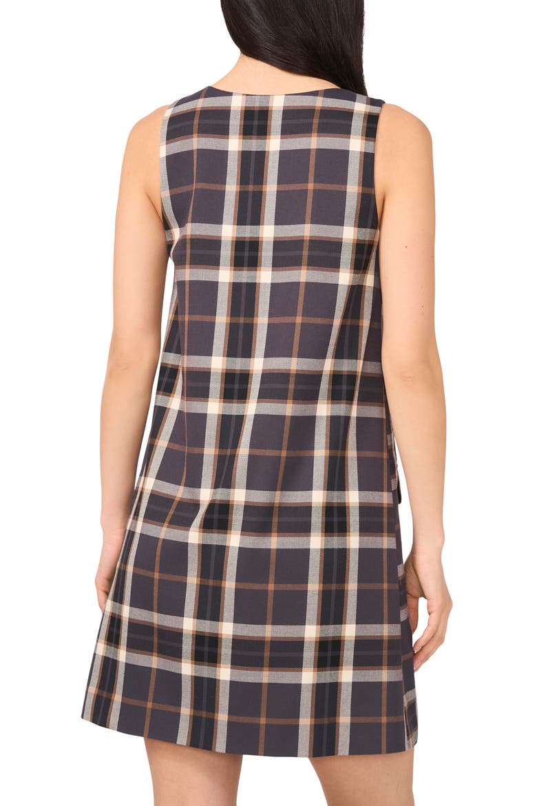 Plaid Shift Minidress, Alternate, color, RICH BLACK