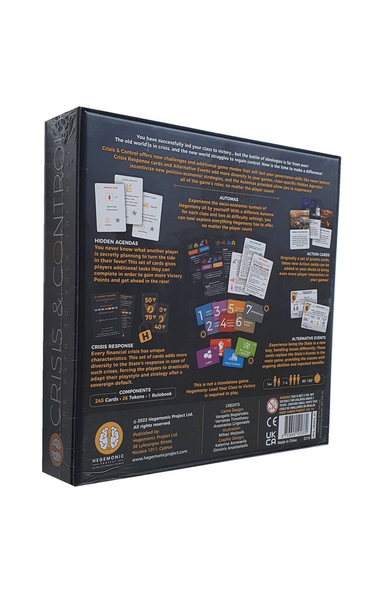 Hegemony Crisis & Control Expansion, Board Game, Ages 14+, Up To 4 Players, Alternate, color, Multicolored