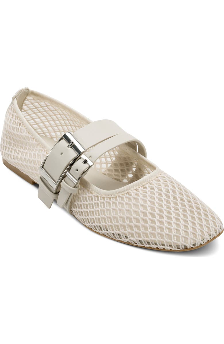 DKNY Dade Buckle Strap Mesh Ballet Flat, Main, color, Khaki