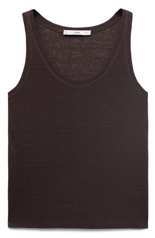 Mango Linen Sweater Tank In Brown