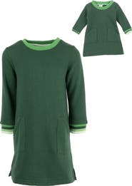 Leveret Girls Sweatshirt Dress with Matching Doll Dress
