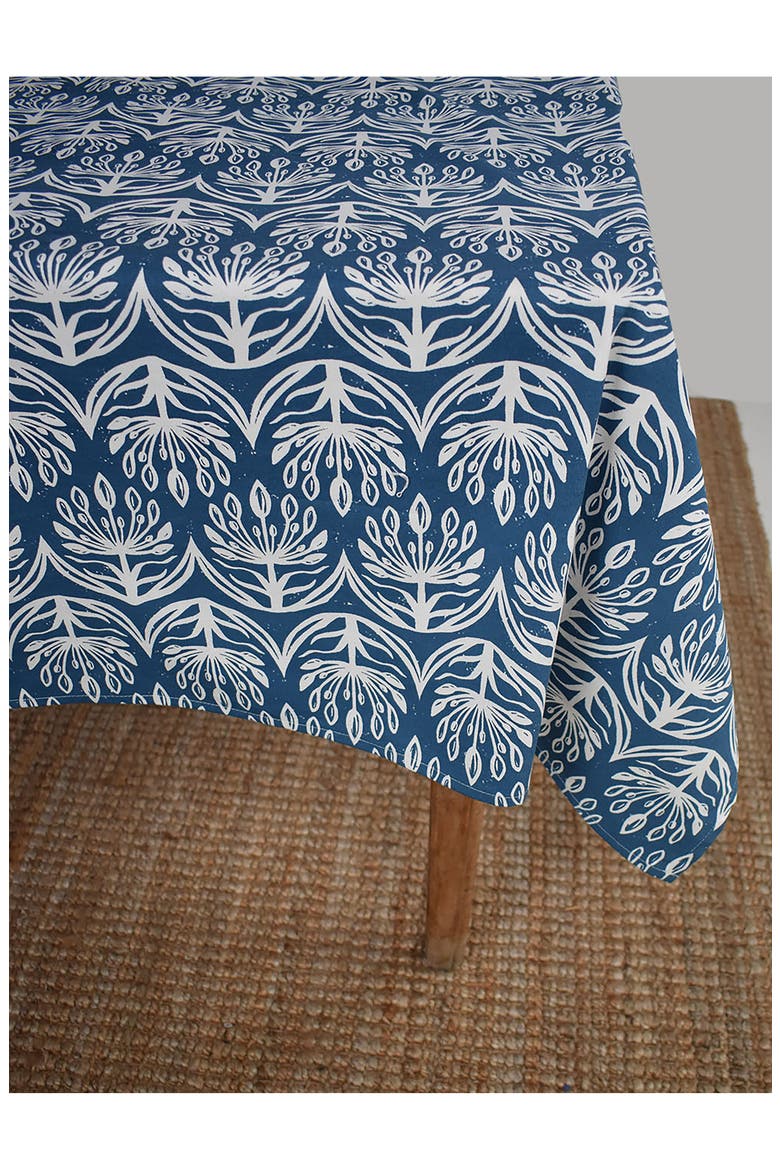 Botanical Tablecloth, Alternate, color, INDIGO