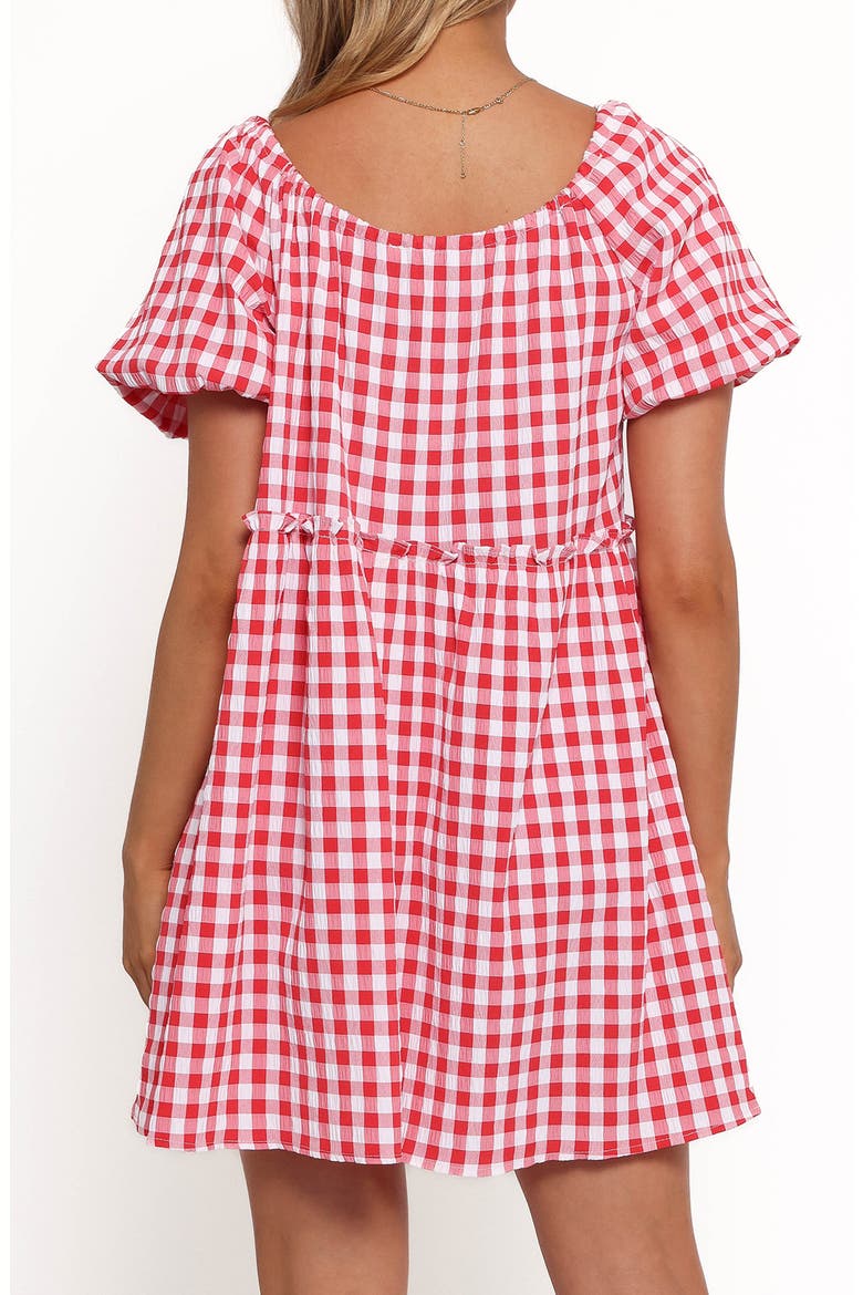 Dorthea Gingham Cotton Blend Minidress, Alternate, color, RED