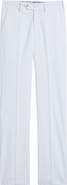 Berle Flat Front Stripe Cotton Seersucker Pants