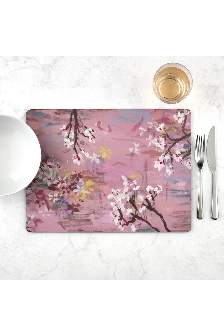 Emerging Set of 4 Cork Back Placemats, Alternate, color, Pink