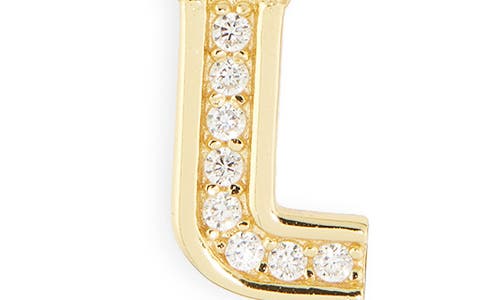 Argento Vivo Sterling Silver Cubic Zirconia Initial Pendant Necklace In Gold