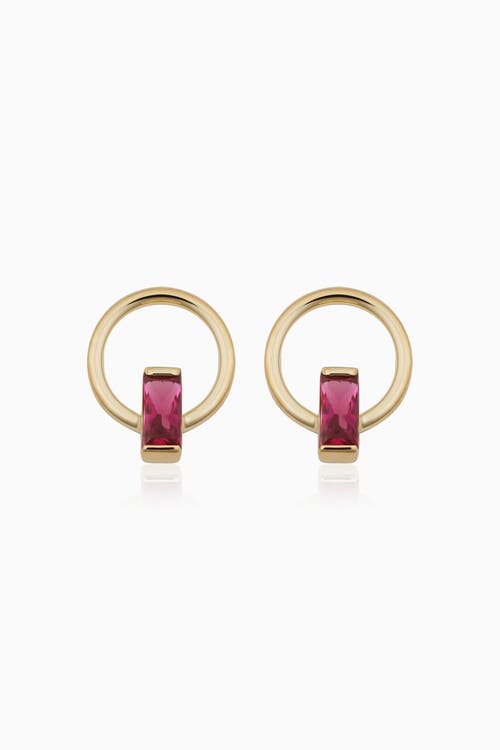 Oradina 14k Gold Bella Studs Earrings In Yellow Gold - Rose Zirconia
