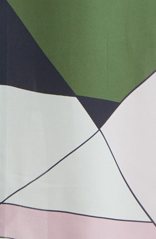 Reiss Womens Avia Geometric-pattern Woven Midi Dress Green In Multi
