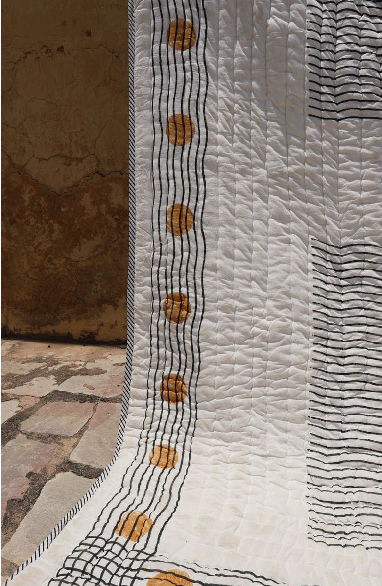 CQC LA Ascension Quilt Bedding Set With 2 Shams, Alternate, color, White, Brown