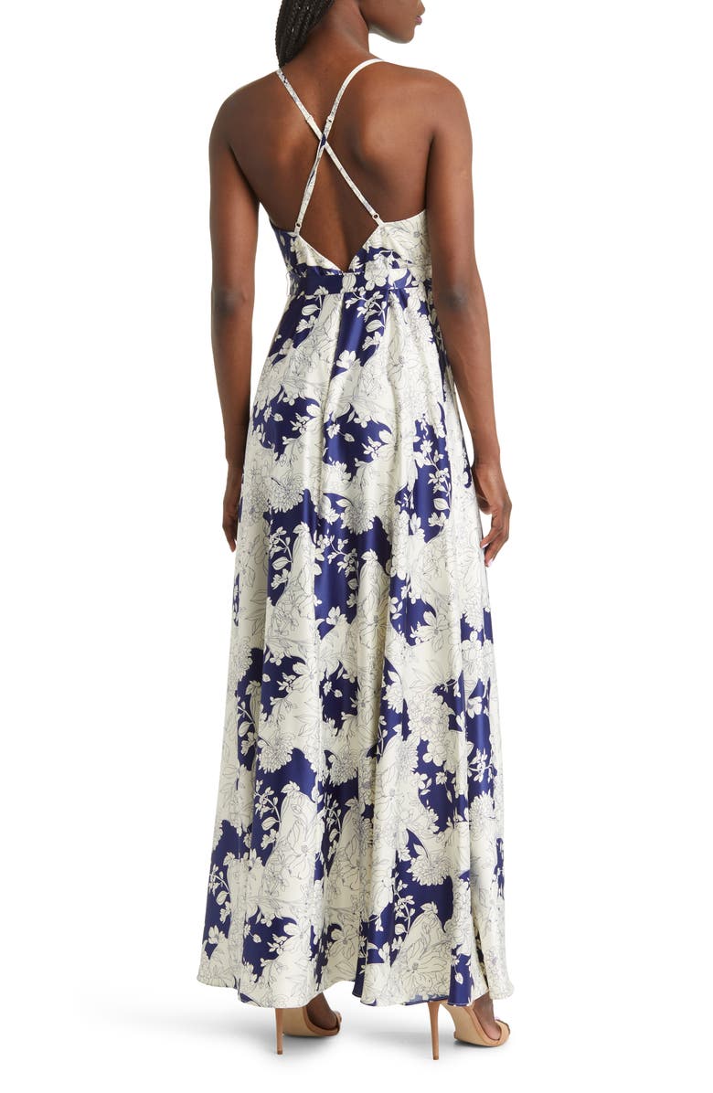 Lulus Tea Gardens Satin Maxi Dress, Alternate, color, 