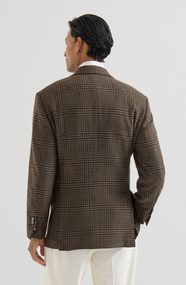 Brunello Cucinelli Cashmere Prince of Wales Tailor blazer, Alternate, color, Chestnut