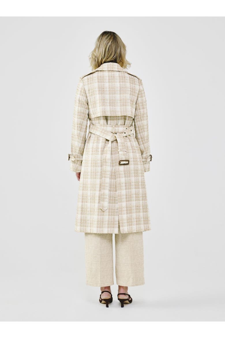 Heritage Plaid Tweed Trench, Alternate, color, Beige Tweed
