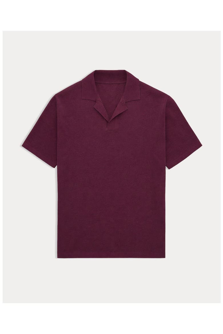 Adrien V-Neck Cotton Polo, Main, color, Plum