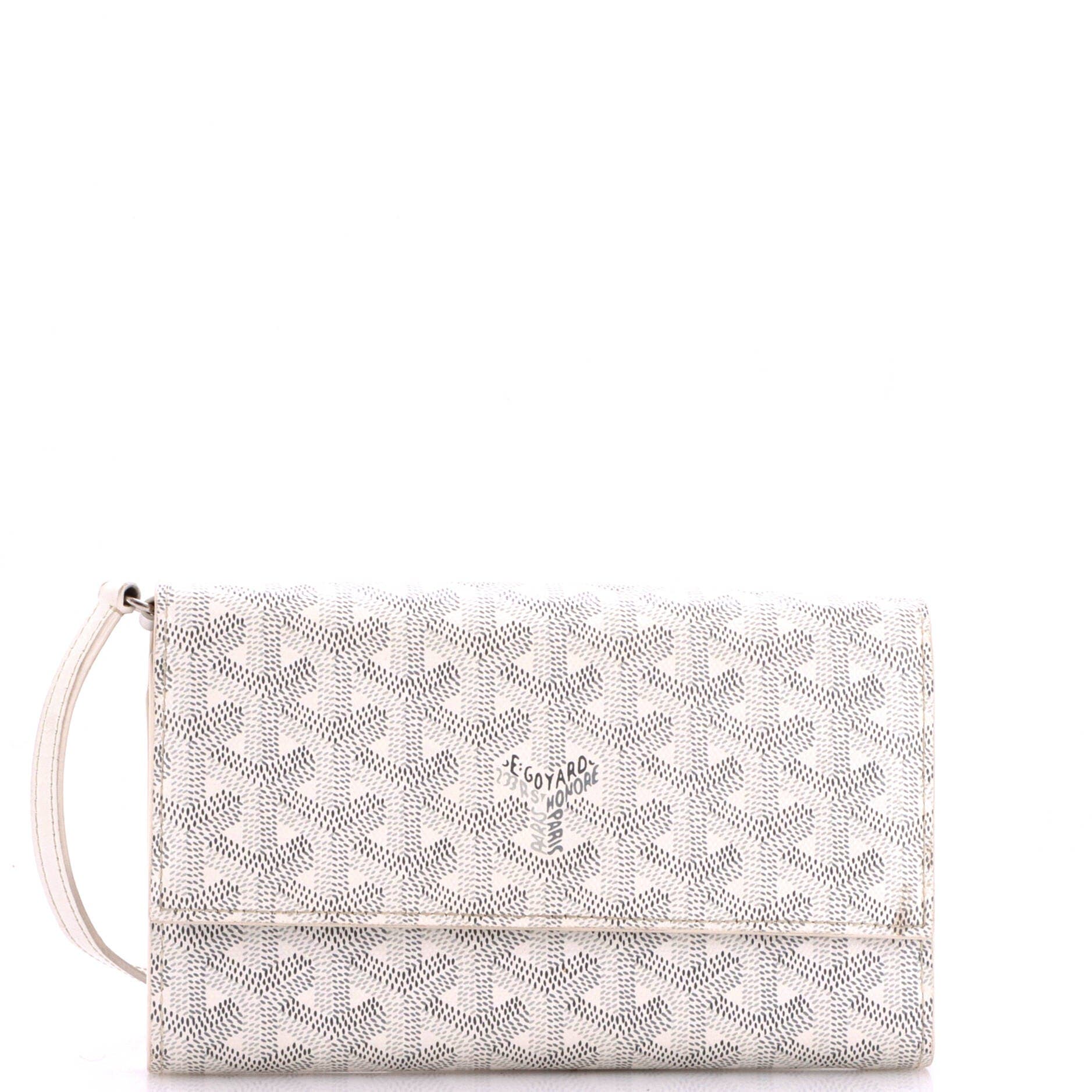 Varenne Continental Wallet with Strap Coated Canvas, Main, color, White