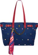Kurt Geiger London Sloane Embroidered Canvas Shopper Bag