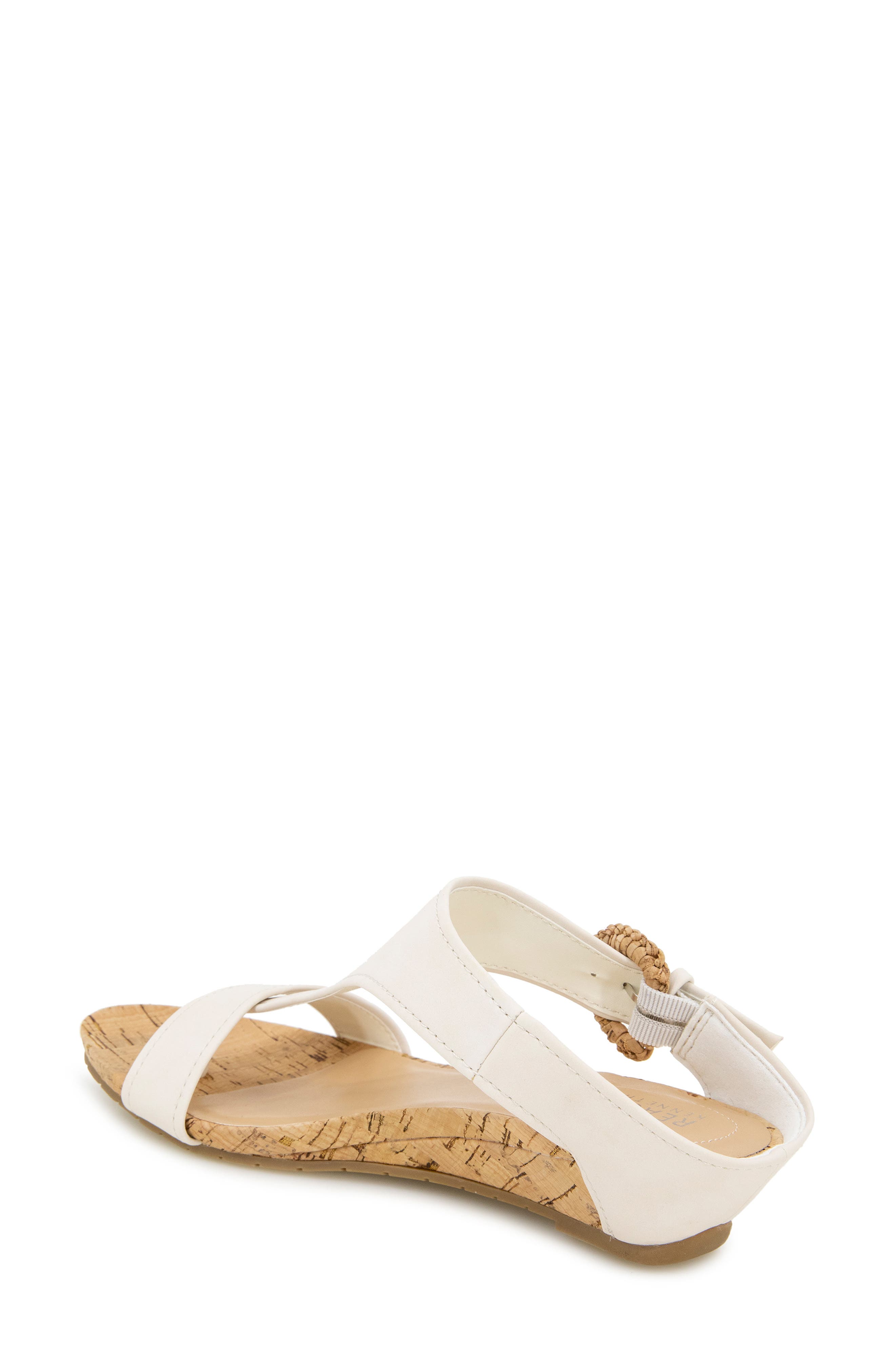 Great Buckle Wedge Sandal, Alternate, color, CREAM