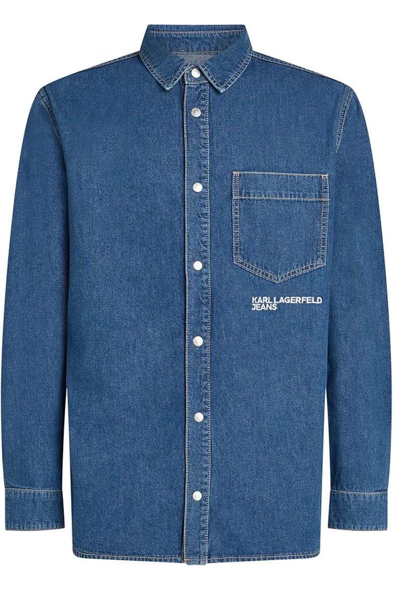 Men's Denim Shirt, Main, color, Dark Blue