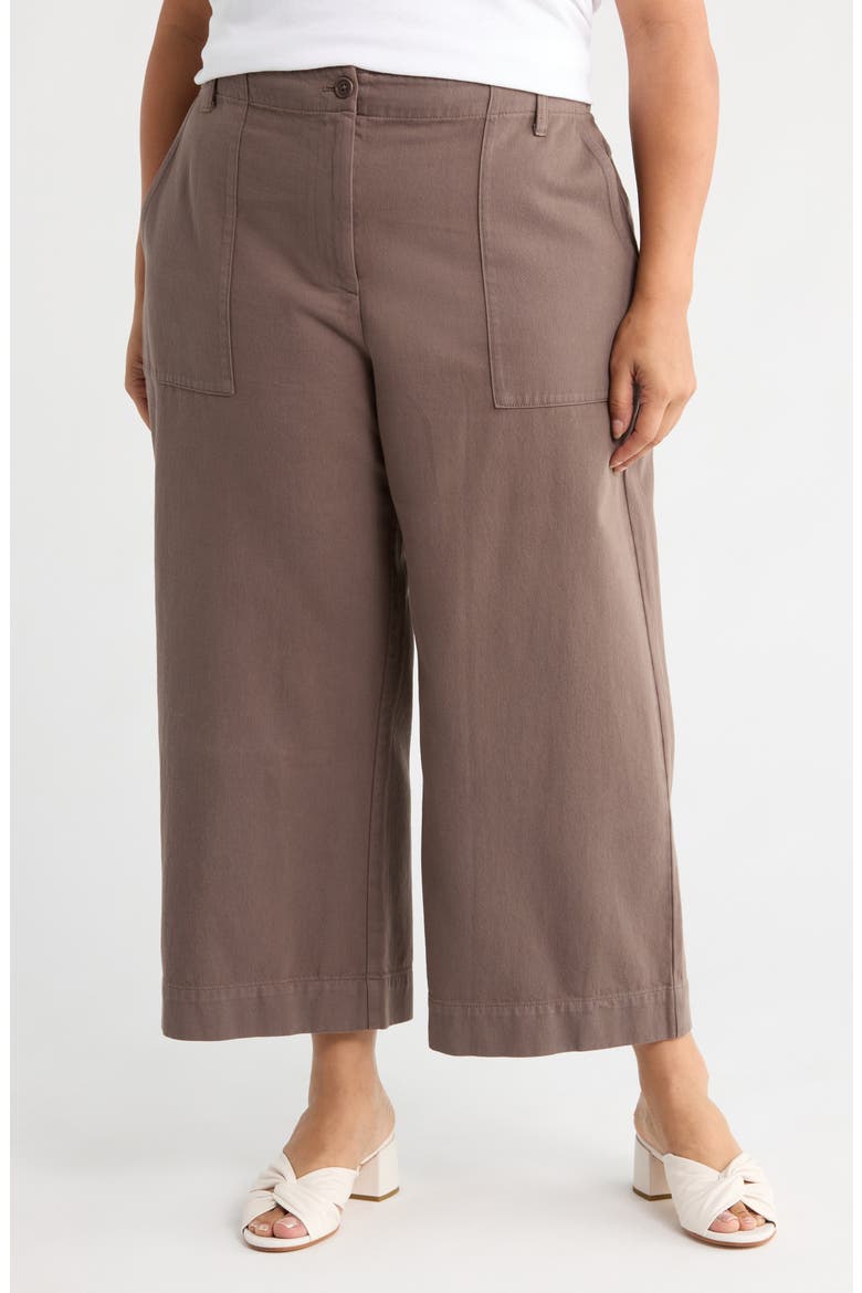 Organic Cotton Crop Wide Leg Pants, Main, color, RYE