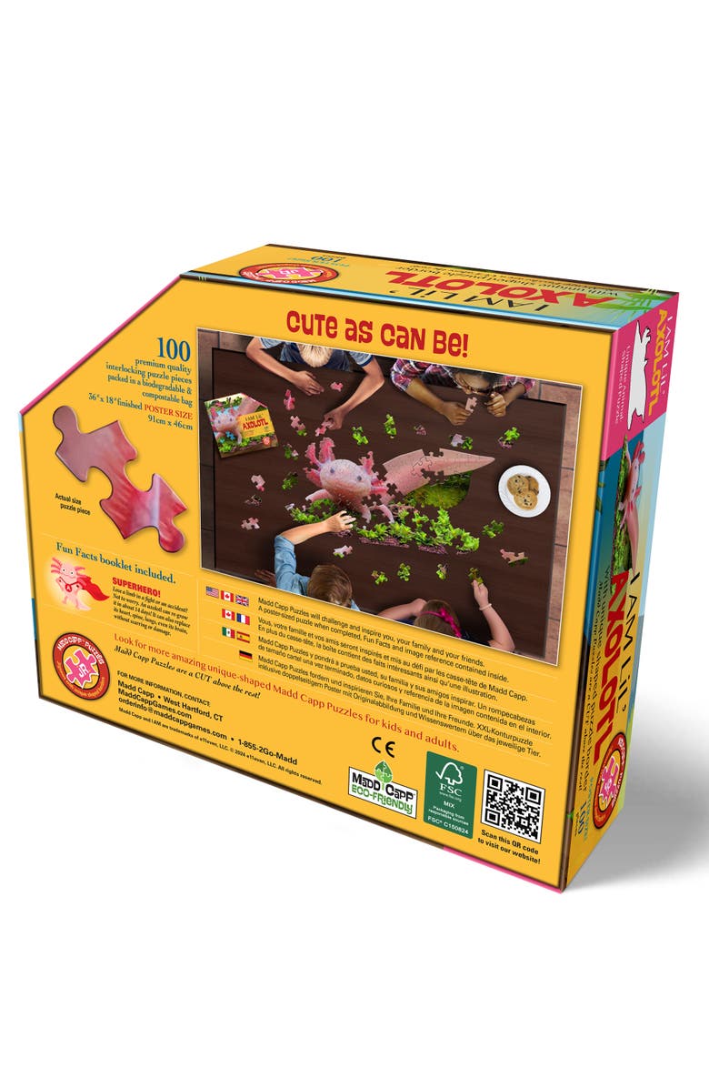 Madd Capp I Am Lil Axolotl 100 Piece Animal Shaped Puzzle, Alternate, color,