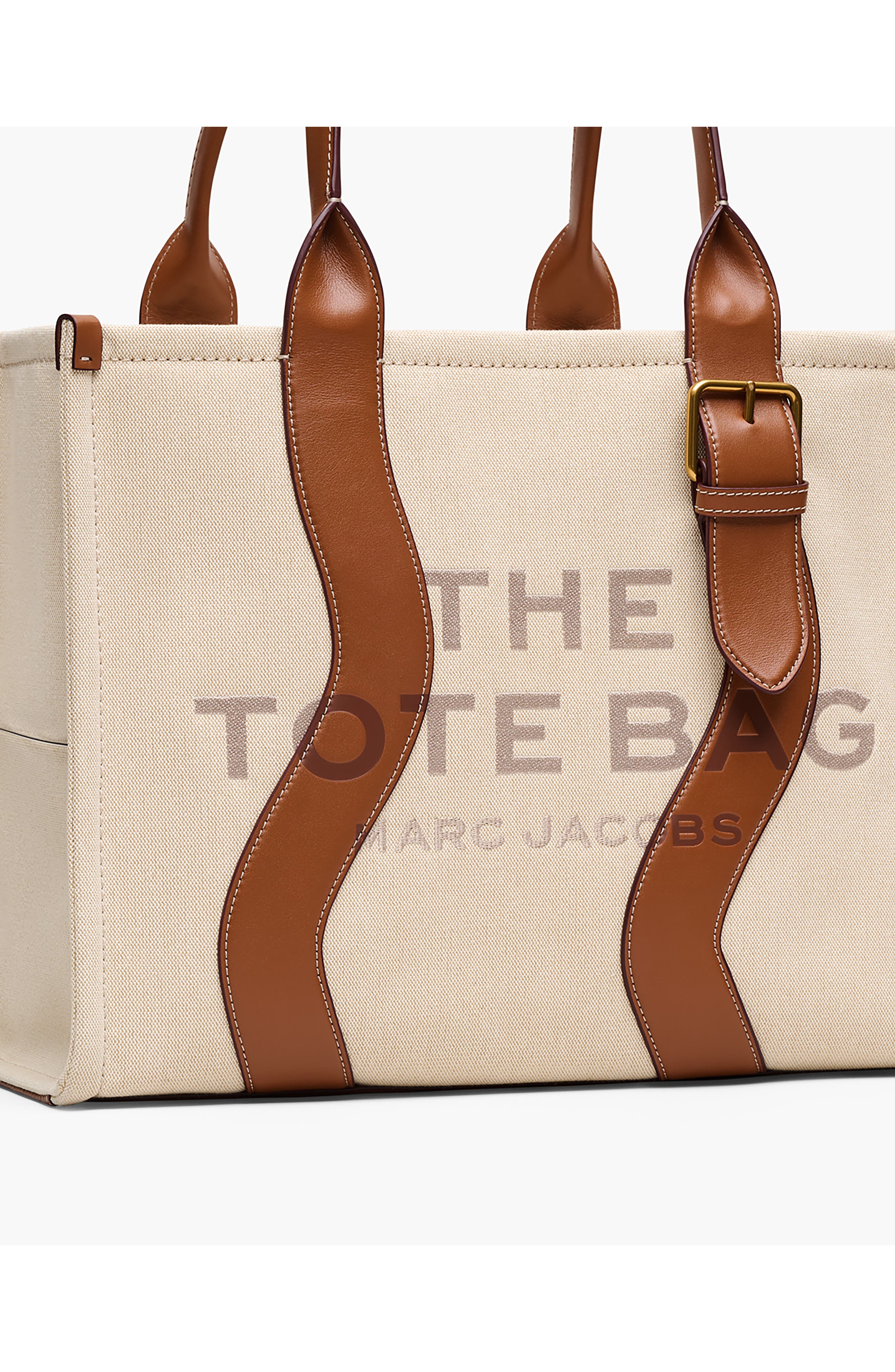 Marc Jacobs The Wavy Canvas Large Tote Bag, Alternate, color, Beige/Argan Oil