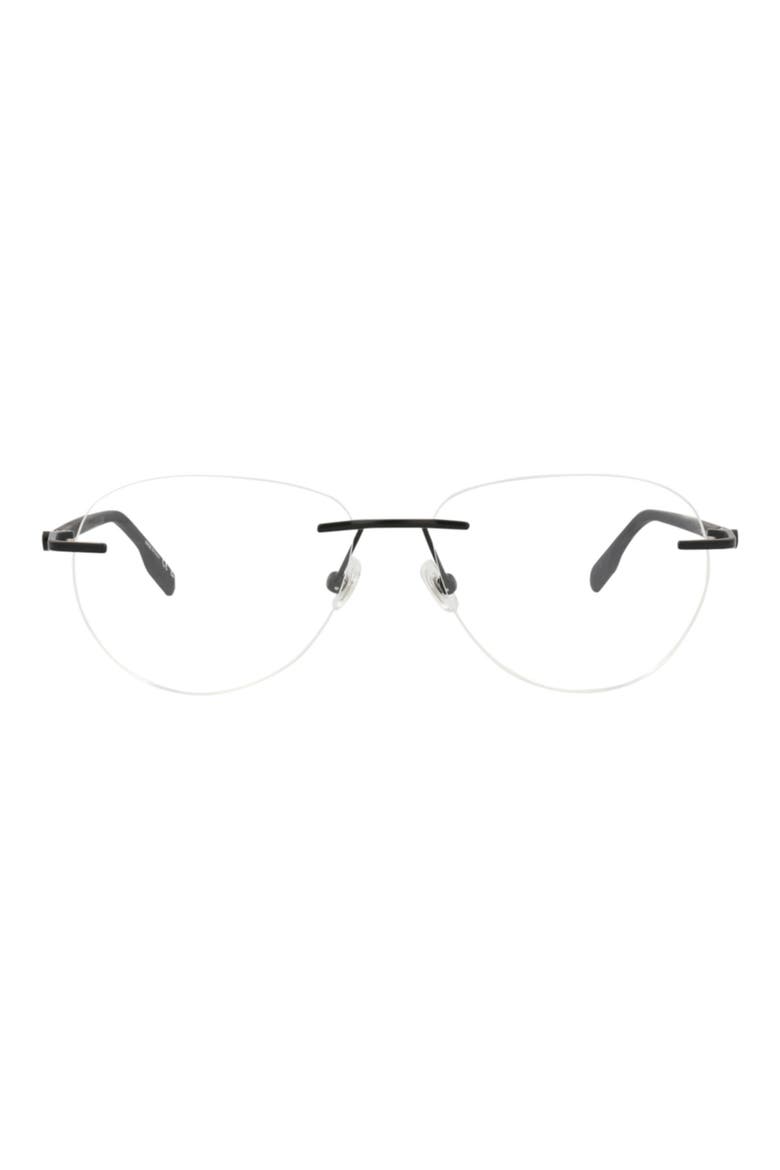 56mm Rimless Square Optical Glasses, Main, color, BLACK TRANSPARENT