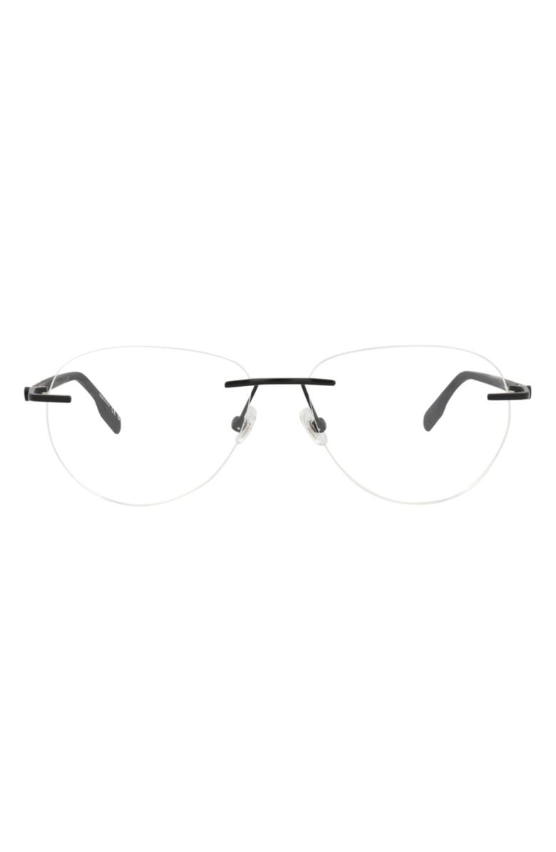 Montblanc 56mm Rimless Square Optical Glasses, Main, color, Black Transparent