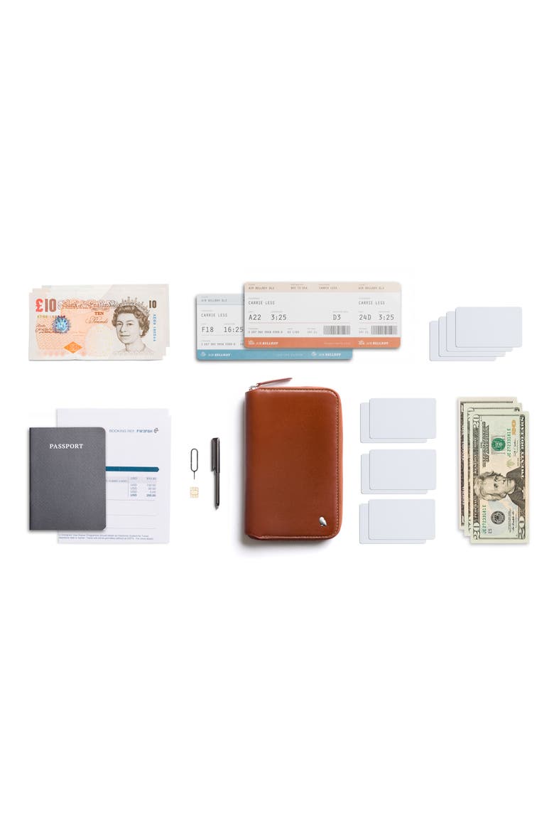Leather RFID Travel Folio, Alternate, color, SIENNA