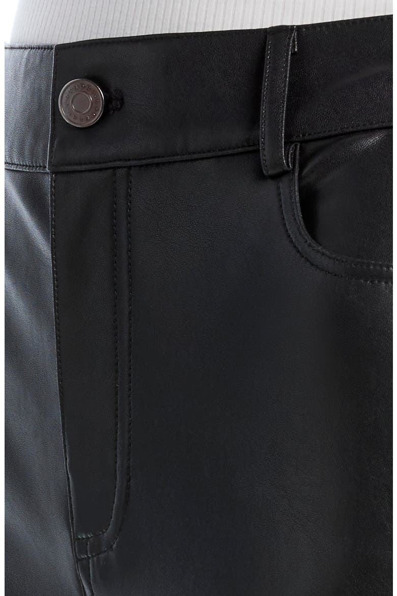 Cropped Faux Leather Bootcut Pants, Alternate, color, BLACK