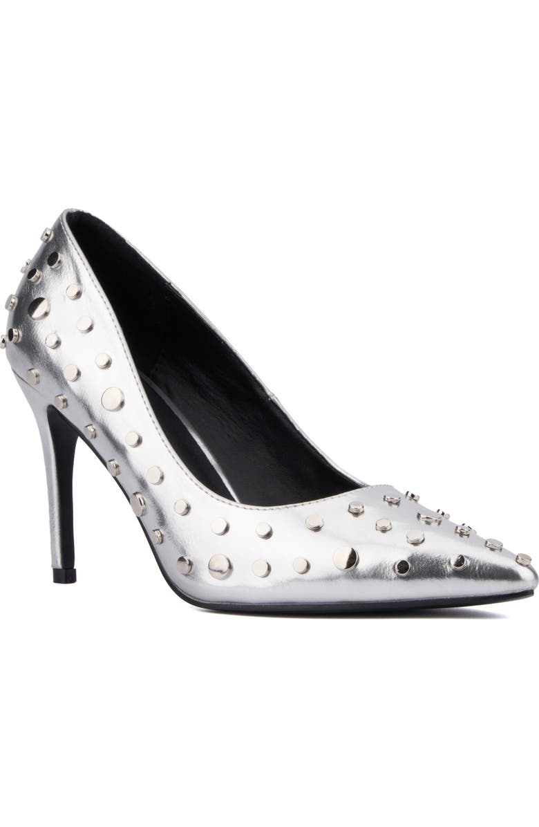 TORGEIS Zoelle Studded Pump, Main, color, Silver