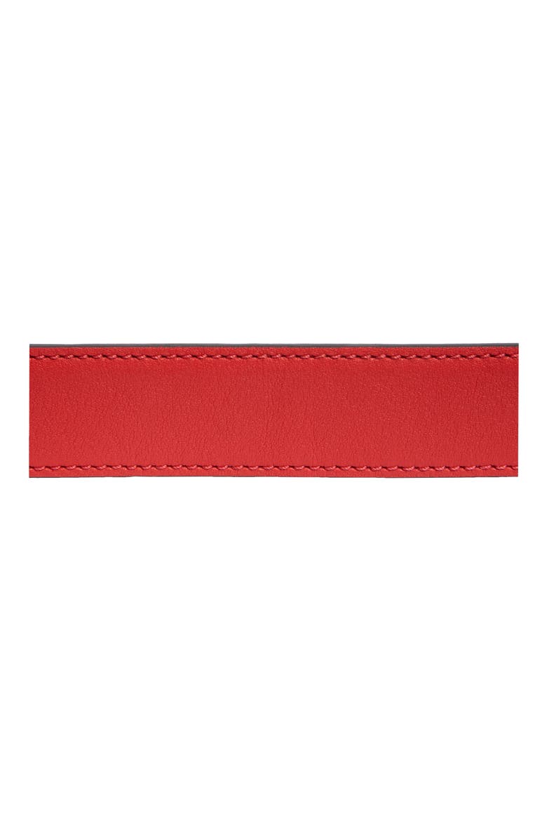 Double Hole Leather Belt, Alternate, color, VERMILION