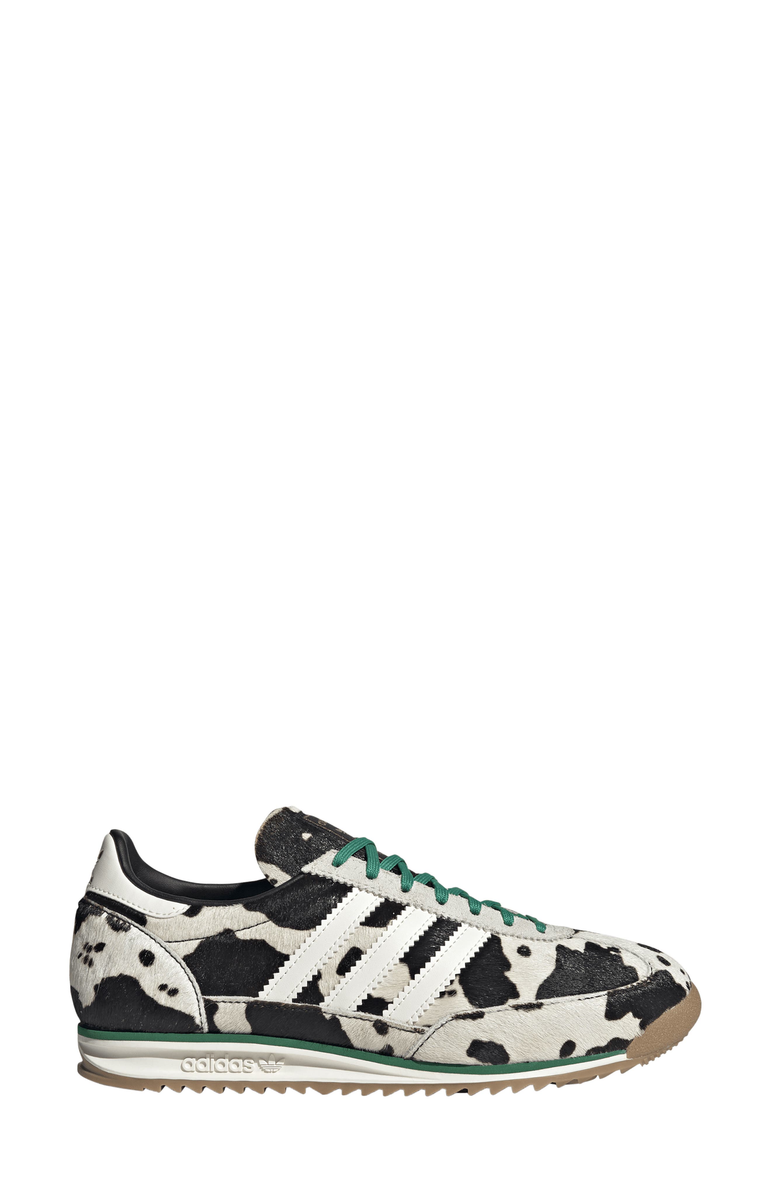 adidas SL 72 OG 'Cow' Genuine Calf Hair Sneaker, Alternate, color, Black/ Off White/ Court Green