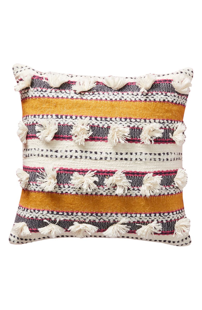 Anthropologie Home Anthropologie Lakshmi Stripe Tassel Accent Pillow, Alternate, color,
