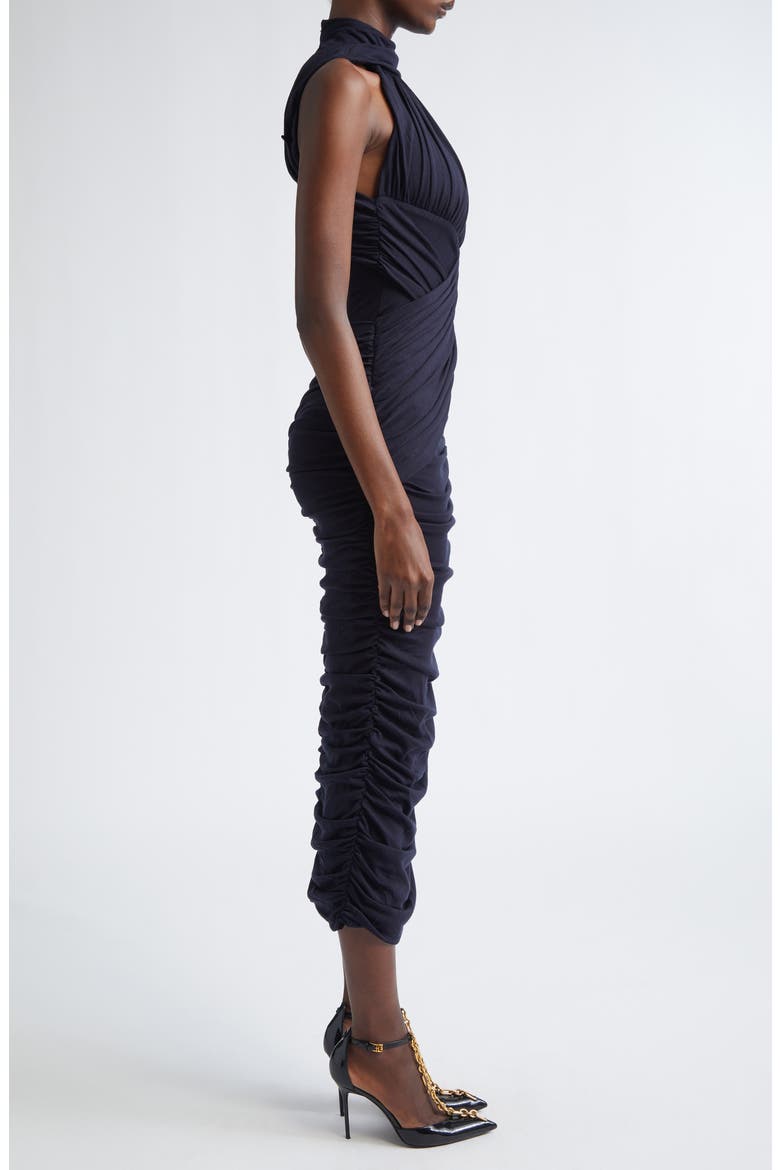 Draped Wool Jersey Midi Dress, Alternate, color, 6DU BLUE