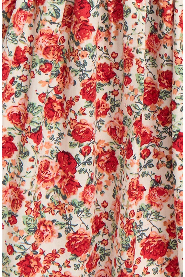 Smocked Roses Cotton Dress, Alternate, color, IVO